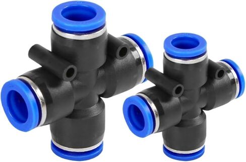 2PC Cross Cross Plastic Connector Trachea Quick Plug Pza Pnumatic Quick Fourway Connector PZA4 6 8 10 12 (PZA-10) in Kuwait