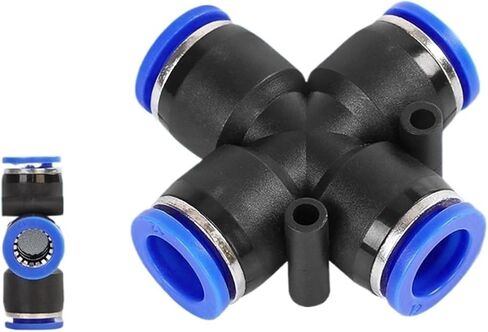 2PC Cross Cross Plastic Connector Trachea Quick Plug Pza Pnumatic Quick Fourway Connector PZA4 6 8 10 12 (PZA-10) in Kuwait