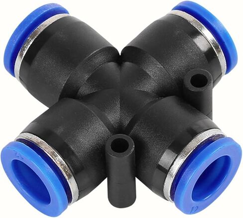 2PC Cross Cross Plastic Connector Trachea Quick Plug Pza Pnumatic Quick Fourway Connector PZA4 6 8 10 12 (PZA-10) in Kuwait