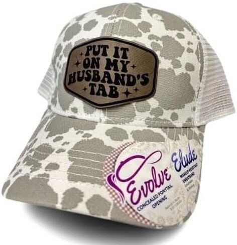 Funny Put It On My Husbands Tab Pony Tail Hat, Adjustable Lepoard Women - Put It On My, Cowboy, Girl Dad, Womens Hat in Saudi Arabia