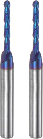 uxcell 2pcs ball الأنف نهاية مطحنة جهاز التوجيه CNC ، 1/16 "نصف قطر 1/4" ساق الصلبة كربيد نانو المغلفة المغلفة 2 الأداة المذبحة ، 1/8 "ديا 2-1/2" الطول الكلي in Saudi Arabia