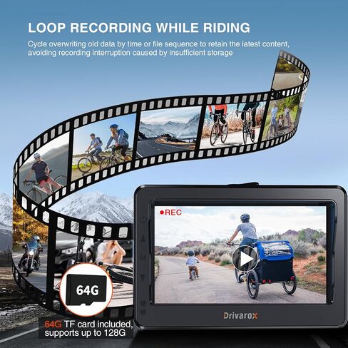 الكاميرا الخلفية للدراجة الخلفية مع تسجيل حلقة ، و 4.3 '' 1080p شاشة Sunshade و 110 درجة زاوية عريضة ، وبطارية 8000 مللي أمبير في الساعة ، وبطاقة 64 جيجابايت TF ، متوافقة مع الدراجة ، والجبال ، والدراجة على الطريق in Saudi Arabia