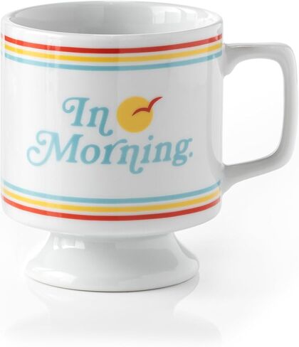 Brass Monkey Rise & Sigh Pedestal Mug from Ceramic Coffee Mug with Plenty of Vintage Charm, Stackable Design, Dishwasher Safe, Coffee Cup with Double-Sided Artwork, Makes a Great Gift! in Saudi Arabia
