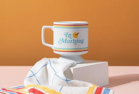 Brass Monkey Rise & Sigh Pedestal Mug from Ceramic Coffee Mug with Plenty of Vintage Charm, Stackable Design, Dishwasher Safe, Coffee Cup with Double-Sided Artwork, Makes a Great Gift! in Saudi Arabia