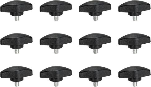 PATIKIL M8 x 40mm Tee Thumb Screws, 12 Pcs 35mm Width Carbon Steel Tee Wing Knobs Screws Clamping t Head Handles Thumbscrew Bolt Screw Kit for Replace Hand Tightening Knob Supply, Black in Saudi Arabia