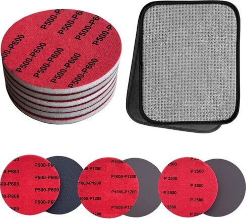 6 PCS Bowling Ball Sanding Pads with Premium Bowling Towel, 600/1200/2500 Grit Polishing Cleaning Pads for Pro-Grade Ball Maintenance & Care in Saudi Arabia