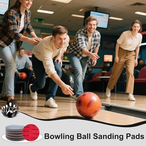 6 PCS Bowling Ball Sanding Pads with Premium Bowling Towel, 600/1200/2500 Grit Polishing Cleaning Pads for Pro-Grade Ball Maintenance & Care in Saudi Arabia