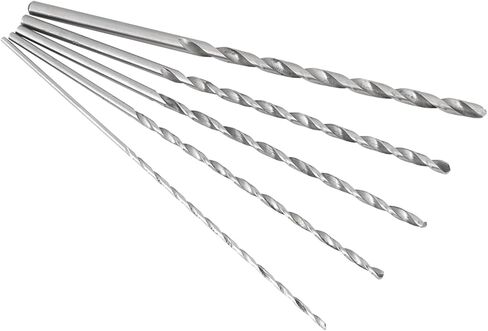 مجموعات بت الحفر ، 5pcs بأحجام مختلفة أحجام الحفر ، فولاذ طويل جدا عالي السرعة مستقيمة أدوات بت تويست تويست بنت للبلاستيك الخشب والألومنيوم ، القطر 2-5 مم طول 150 مم-160 ملم in Kuwait