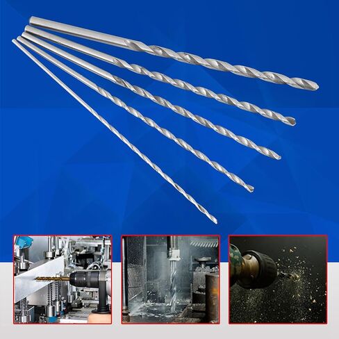 مجموعات بت الحفر ، 5pcs بأحجام مختلفة أحجام الحفر ، فولاذ طويل جدا عالي السرعة مستقيمة أدوات بت تويست تويست بنت للبلاستيك الخشب والألومنيوم ، القطر 2-5 مم طول 150 مم-160 ملم in Kuwait