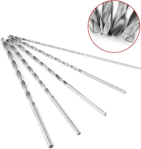 مجموعات بت الحفر ، 5pcs بأحجام مختلفة أحجام الحفر ، فولاذ طويل جدا عالي السرعة مستقيمة أدوات بت تويست تويست بنت للبلاستيك الخشب والألومنيوم ، القطر 2-5 مم طول 150 مم-160 ملم in Kuwait