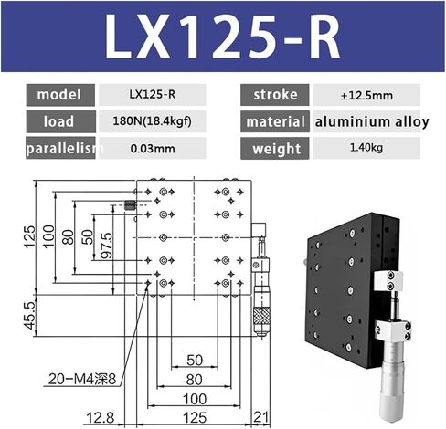 الجدول المنزلق ميكرومتر الجدول X AXIS LX90-R-L-C LX125-C TABLE TABLE LX100/120 لدليل الأسطوانة المتقاطع في مرحلة الإزاحة اليدوية المحور (LX100-L) in Kuwait