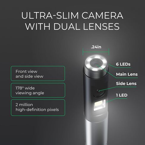 التعبير عن Borescope 360 ​​° ، كاميرا فحص العدسات المزدوجة مع الخفيفة ، كاميرا ثعبان العدسة 6 مم للتفتيش الميكانيكي ، والسباكة ، 0.24 بوصة بوسسكوب ، المنظار الصناعي ، 5 أقدام in Saudi Arabia
