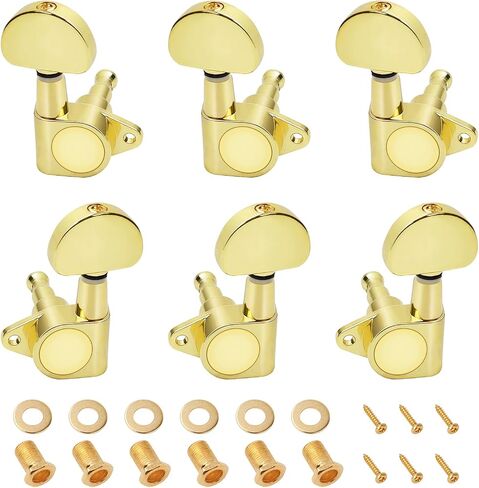Banworks 3L3R '60S Guitar Tuning Beads مفاتيح 15: 1 آلات مفاتيح توليف السلسلة الجيتار مع 90 درجة التثبيت لعلامة Gibson/Epiphone Les Paul Lp Guitar Acoustic Jt JT/JXQ-05 Golden Half Moon زر in Kuwait