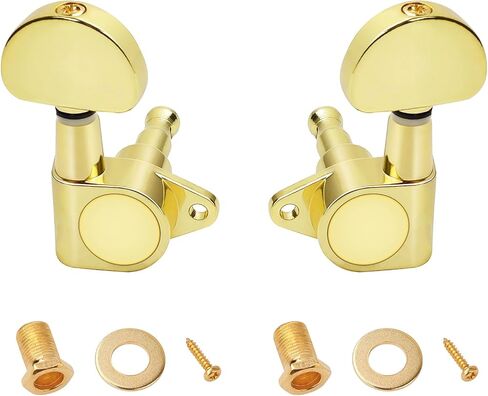 Banworks 3L3R '60S Guitar Tuning Beads مفاتيح 15: 1 آلات مفاتيح توليف السلسلة الجيتار مع 90 درجة التثبيت لعلامة Gibson/Epiphone Les Paul Lp Guitar Acoustic Jt JT/JXQ-05 Golden Half Moon زر in Kuwait