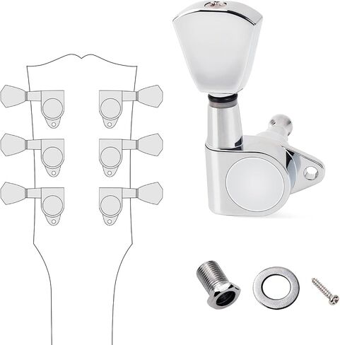 Banworks 3L3R '60S Guitar Tuning Beads مفاتيح 15: 1 آلات مفاتيح توليف السلسلة الجيتار مع 90 درجة التثبيت لعلامة Gibson/Epiphone Les Paul Lp Guitar Acoustic Jt JT/JXQ-05 Golden Half Moon زر in Kuwait