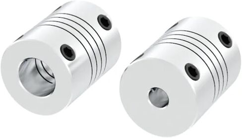 D19L25 Aluminum Z Axis Flexible Coupling 3mm 4mm 5mm 6mm 6.35mm 8mm 10mm for Stepper Motor Coupler Shaft Couplings 3D Printer 1Pcs(6.35mm to 5mm) in Saudi Arabia