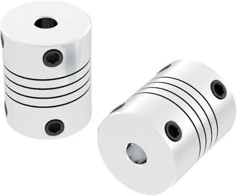 D19L25 Aluminum Z Axis Flexible Coupling 3mm 4mm 5mm 6mm 6.35mm 8mm 10mm for Stepper Motor Coupler Shaft Couplings 3D Printer 1Pcs(6.35mm to 5mm) in Saudi Arabia