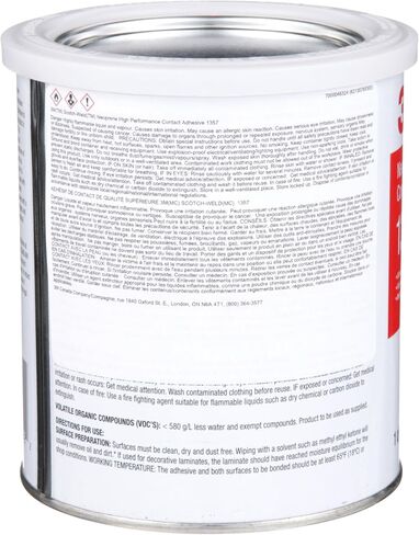3M Neoprene عالية الأداء اتصال لاصقة 1357 ، Gray-Green ، 1 Quart Can in Saudi Arabia