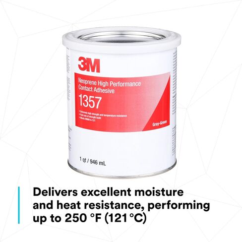 3M Neoprene عالية الأداء اتصال لاصقة 1357 ، Gray-Green ، 1 Quart Can in Saudi Arabia