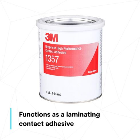 3M Neoprene عالية الأداء اتصال لاصقة 1357 ، Gray-Green ، 1 Quart Can in Saudi Arabia