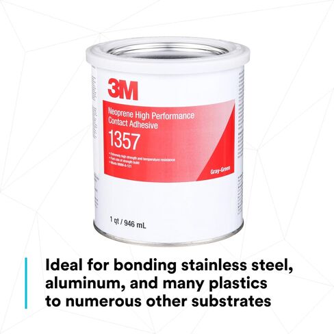 3M Neoprene عالية الأداء اتصال لاصقة 1357 ، Gray-Green ، 1 Quart Can in Saudi Arabia