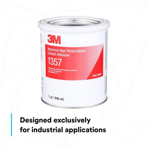 3M Neoprene عالية الأداء اتصال لاصقة 1357 ، Gray-Green ، 1 Quart Can in Saudi Arabia