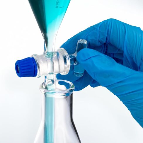 Eisco - Separating Funnel, Squibb Type, 100ml, Graduated - 19/26 Plastic Stopper, Glass Key Stopcock, Borosilicate Glass in Saudi Arabia