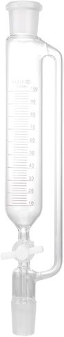 Healifty Glass Separatory Funnel with PTFE Plug Cylindrical Design for Laboratory Use Efficient Liquid Separation of Different Densities Safe to Use in Saudi Arabia