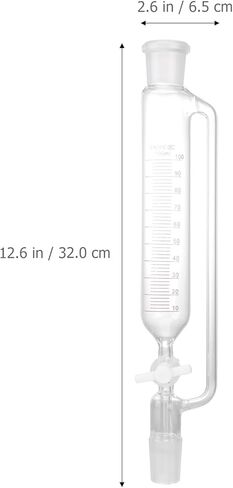 Healifty Glass Separatory Funnel with PTFE Plug Cylindrical Design for Laboratory Use Efficient Liquid Separation of Different Densities Safe to Use in Saudi Arabia