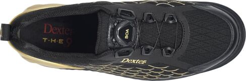 Dexter Mens C9 Knit BOA Bowling Shoes (for Right and Left Handed Bowlers. Men's Shoe Sizing) - Black/Gold 12 in Saudi Arabia