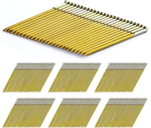 meite 28 Degree Framing Nails, Offset Round Head 3-Inch × .120-Inch Bright Coated Wire Weld Collated Nails Smooth Shank Framing Nails for Framing Nailer Gun (2,000 PCS) in Saudi Arabia