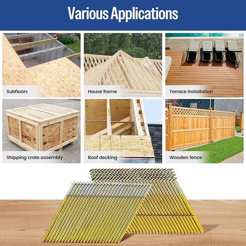 meite 28 Degree Framing Nails, Offset Round Head 3-Inch × .120-Inch Bright Coated Wire Weld Collated Nails Smooth Shank Framing Nails for Framing Nailer Gun (2,000 PCS) in Saudi Arabia
