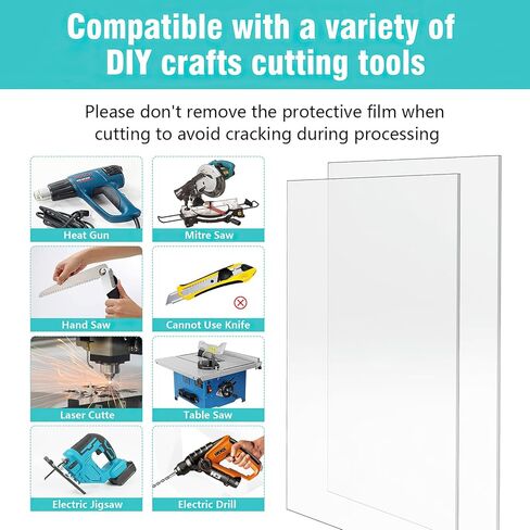 2 Pcs Clear Acrylic Sheets 7.87 X 11.8 Inch, Plexiglass Sheets 1/8" Thick (3mm) Cast Acrylic Sign Board for DIY Display Projects Art Crafts Painting Signs Photo Frames in Saudi Arabia