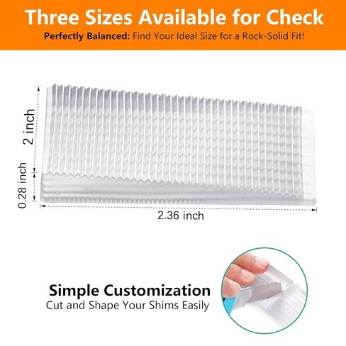 Flexible Plastic Shims 12pcs Kit Size Variety | Clear Leveling Kit for Home Improvement | Furniture Leg Stabilizers | Table & Toilet Shims - Trim-to-Fit Wedges | Stackable Design | Furniture Levelers in Saudi Arabia