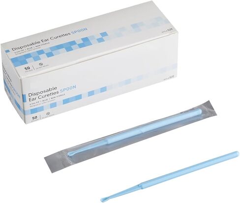 SurgiMac Ear Curette Handle with Grooves, 4mm Curved Tip - Medical Grade Stainless Steel Ear Cleaning Tool Set | Case of 10 Boxes | 500 Count in Saudi Arabia