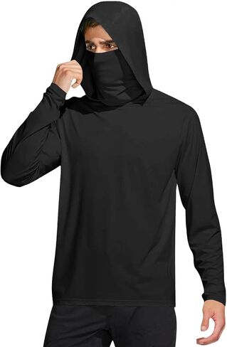 zip up hoodie men upf 50+ sun protection out out out jackt jacket jacket long leare shirt fishing performan in Kuwait