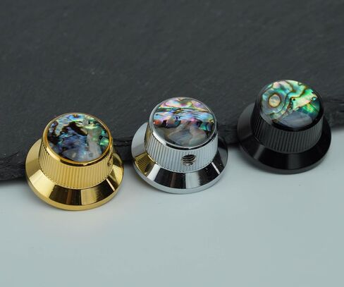 Guyker Top Hat Potentiometer Conbers مع 6.3 مم ضياء. أواني رمح - 3pcs CNC ألومنيوم سبيكة سبيكة سرعة التبديل التبديل التبديل مقبض الاستبدال للغيتار الكهربائي أو الدقة باس ، Chrome CKB019C in Saudi Arabia