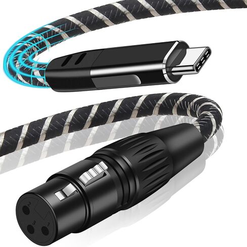 XLR to USB Cable for Microphones, Plug-and-Play Audio Adapter with Built-in DAC for Podcasting Recording Streaming and Karaoke, 6.6 Feet in Saudi Arabia