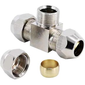 1PCS Pneumatic Tube Fittings 4 6 8 10 12 14 16mm Brass Ferrule Compression Oil Water Gas Fitting T-type L-type Cross-type Connector(PU,14mm) in Kuwait