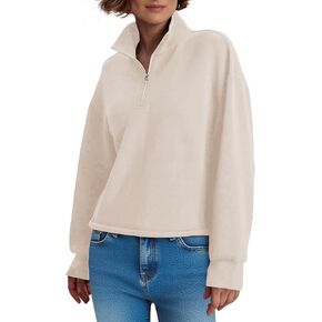 Womens Sweatshirts Half Zip Pullover Drawstring Waist Sweaters Quarter Zipper Hoodies 2025 Fall Fashion Clothes in Kuwait