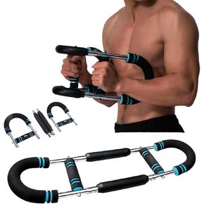 Twister Arm Exerciser,80-110lb Adjustable Spring Workout Bar, Forearm Triceps Chest Enhanced Exercise Strengthener,Portable Home Fitness Equipment, Detachable Design Fitness Anywhere in Kuwait