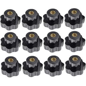 pretyzoom 2sets knured knobs مقابض سداسية البرقوق المكسرات لمقابض المسمار غير اللامع سوداء t-track thread accessories 12pcs*2 in Kuwait