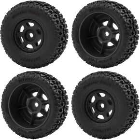 Rchubam 1/14 العجلات البلاستيكية والإطار 4pcs إطارات الأمامية/الخلفية وتوافق العجلة مع 1/14 Arrma Mojave Grom Parts (Red) in Kuwait