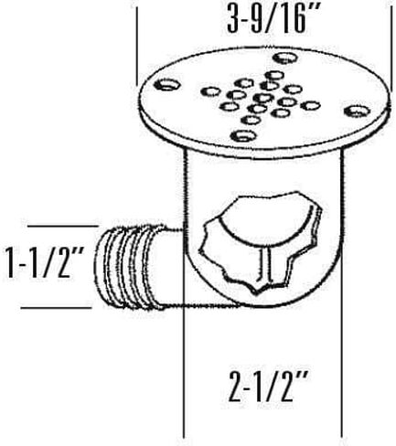 T-H Marine Cockpit Scupper Drain, UV-Stabilized Polymer Marine Drain Fitting with Check Ball Design, Easy Installation 1.5" Hose Compatibility, Leaf Guard Technology for Debris Prevention in Saudi Arabia