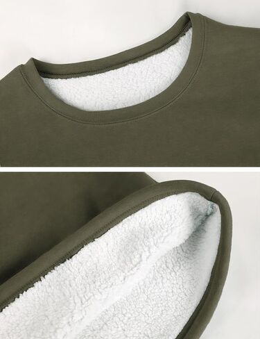 Yeokou Women Warm Sherpa Lined Fleece Crewneck Sport Sweatshirt Pullover Loungewear in Saudi Arabia