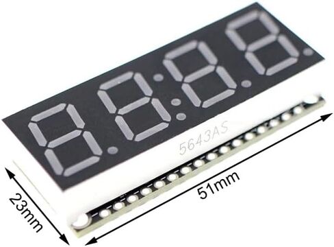 DONGKER HT16K33 LED Display Digital Tube,0.56in 4-Digit 7-Segment Clock Double Displays Dots Module DC 3.3V-5V in Kuwait