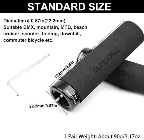 Bike Handlebar Grips, Foam Single Lock on Bicycle Handle Bar Soft Comfortable Non-Slip Bike Handle Grips for BMX, Mountain, MTB, Beach Cruiser, Scooter, Folding Bike in Saudi Arabia