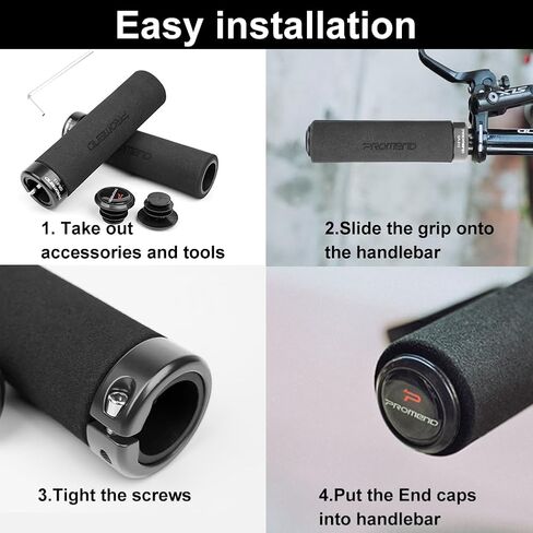 Bike Handlebar Grips, Foam Single Lock on Bicycle Handle Bar Soft Comfortable Non-Slip Bike Handle Grips for BMX, Mountain, MTB, Beach Cruiser, Scooter, Folding Bike in Saudi Arabia