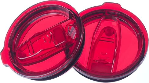 2 Replacement Lids for 20oz Stainless Steel Tumbler Lids-Replaces Only Covers With a Top Diameter of 3.4 inches（Bottom Diameter of 3.23 inches）（RED） in Saudi Arabia