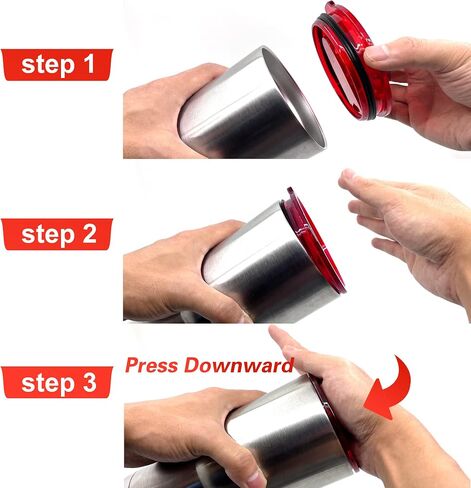 2 Replacement Lids for 20oz Stainless Steel Tumbler Lids-Replaces Only Covers With a Top Diameter of 3.4 inches（Bottom Diameter of 3.23 inches）（RED） in Saudi Arabia